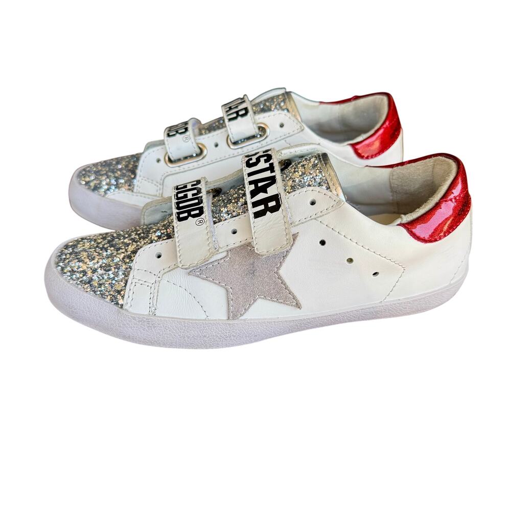 Golden Goose Old School Glitter leather Sneaker, Superstar Red/White GGDB SSTAR - Picture 4 of 10